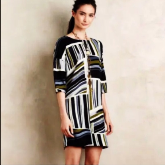 Anthropologie Imagist Tunic Striped Dress Weston Geometric Shift Small - Picture 1 of 6